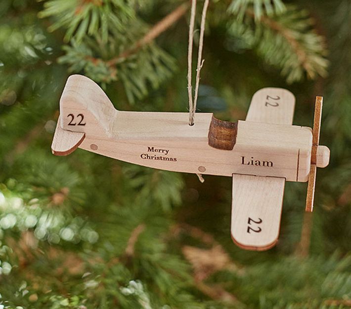 Personalized Wooden Airplane Ornaments Pottery Barn Kids