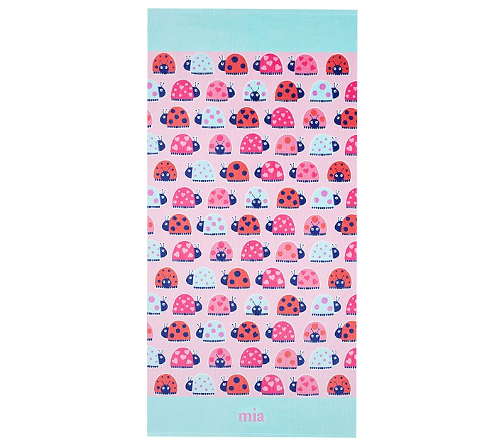 Allover Ladybug Kids Beach Towel | Pottery Barn Kids