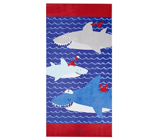 Fun Sharks Kids Beach Towel | Pottery Barn Kids