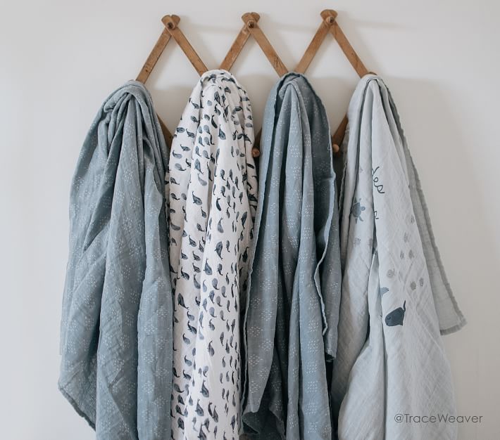 Jack Nautical Baby Swaddle Set Of 3 Pottery Barn Kids