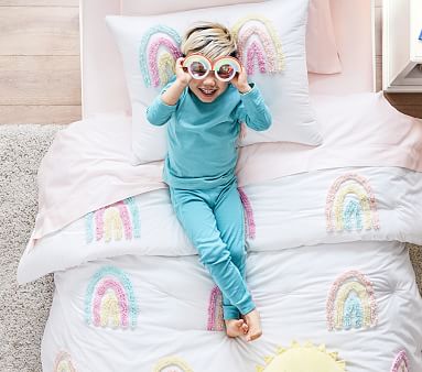 Candlewick Rainbow Comforter & Shams | Pottery Barn Kids