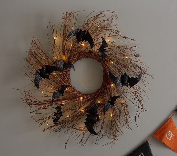 Halloween Bat Wreath Halloween Decorations Pottery Barn Kids