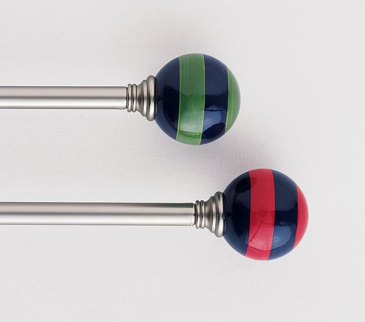 Rugby Stripe Finials & Kids Window Hardware Pottery Barn Kids