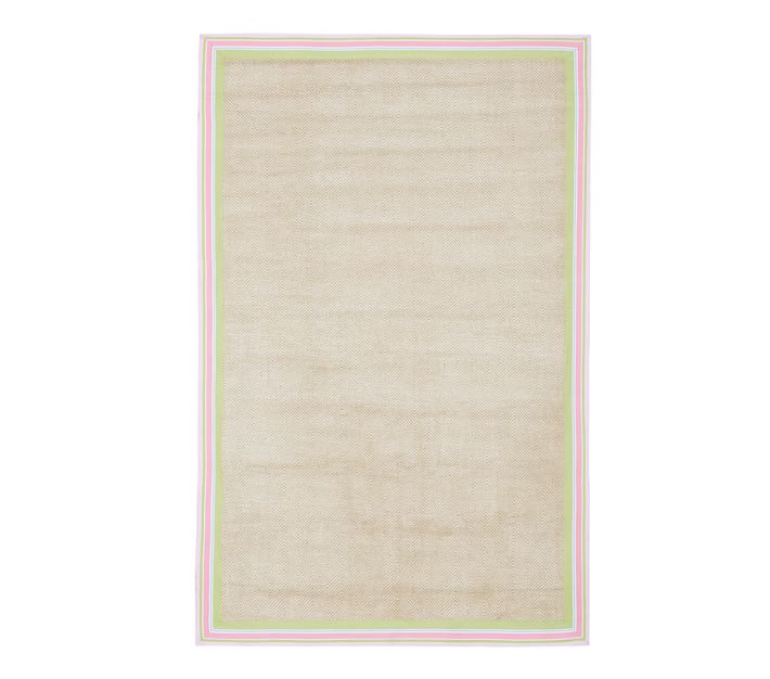 Chenille Jute Stripe Border Rug Solid Color Rug Pottery Barn Kids