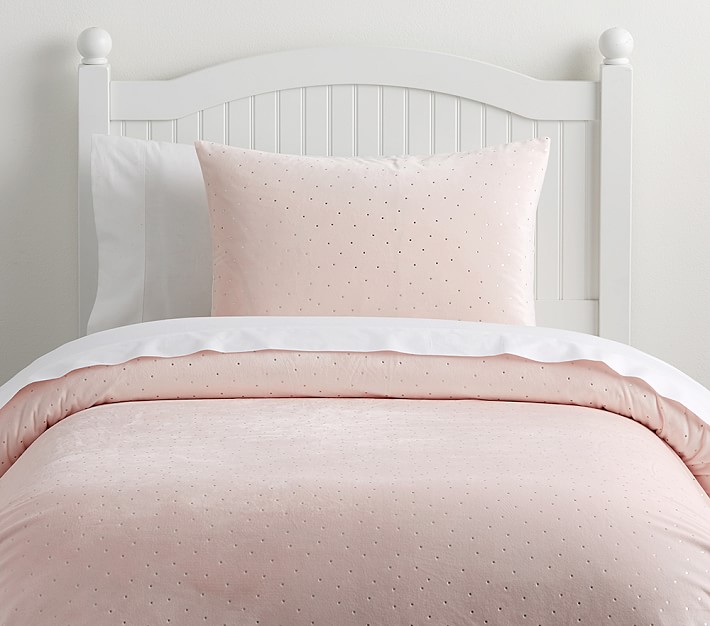 Chamois Metallic Dot Kids' Duvet Cover Pottery Barn Kids