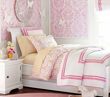 Ivy Damask Duvet Cover | Pottery Barn Kids