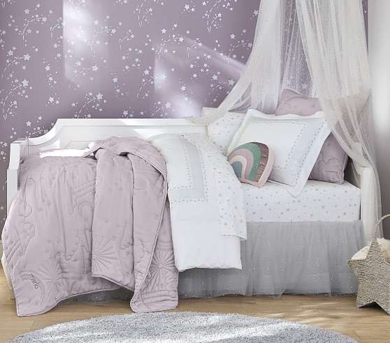 Pottery Barn Kids Classic Bed Skirt Queen Purple Lavender