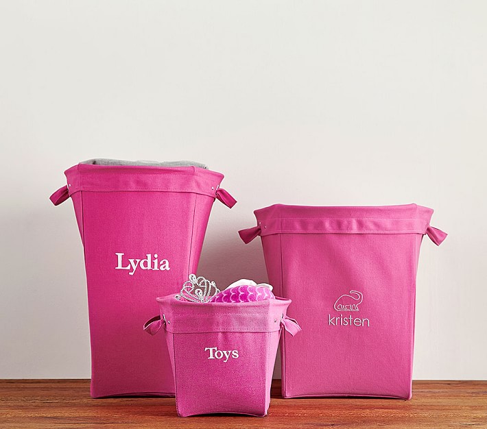 Bright Pink Canvas Storage Kids Storage Pottery Barn Kids