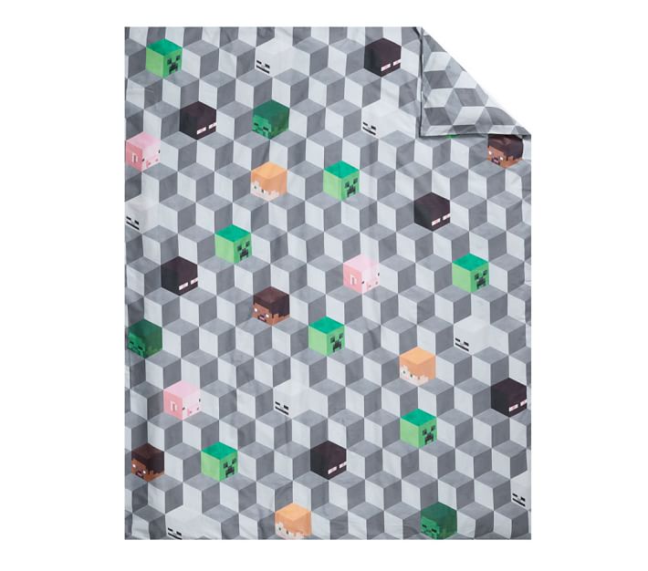 Minecraft Organic Printed Kids Duvet Cover Pottery Barn Kids