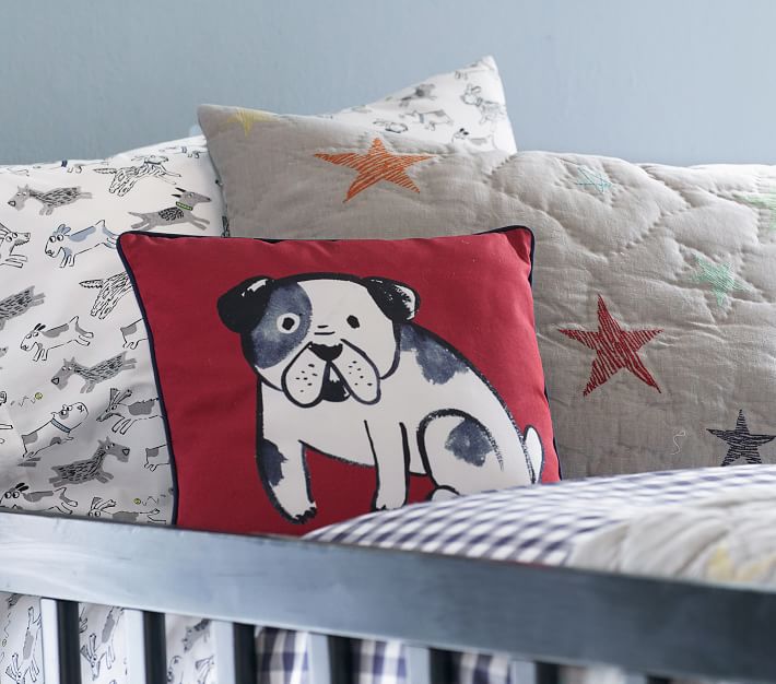 Painted Dog Decorative Nursery Throw Pillow | Pottery Barn Kids