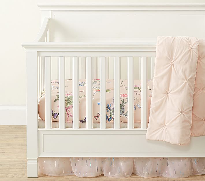 Monique Lhuillier Velvet Pintuck Toddler Comforter | Pottery Barn Kids