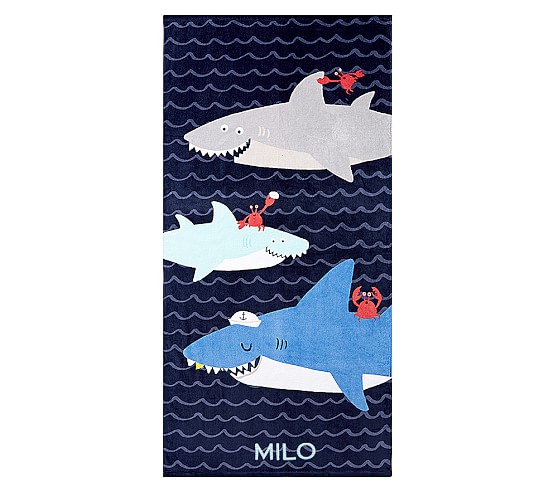 Sharks Kids Beach Towel | Pottery Barn Kids