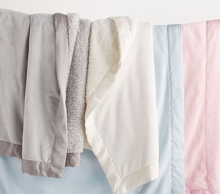 Satin Trim Baby Blankets Pottery Barn Kids