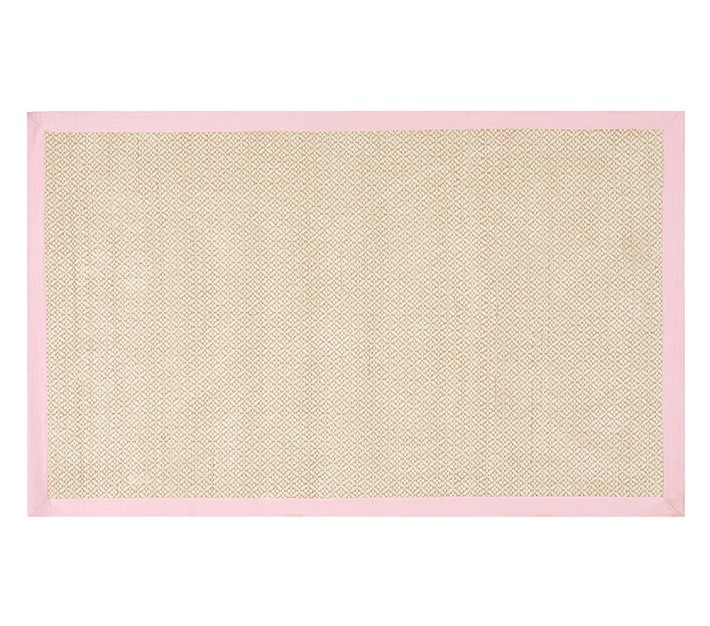 Chenille Jute Solid Border Floral Weave Rug Solid Color Rug Pottery