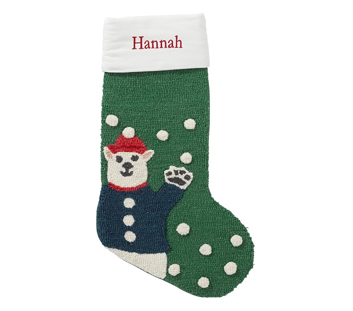 Polar Bear Hook And Loop Christmas Stocking Pottery Barn Kids