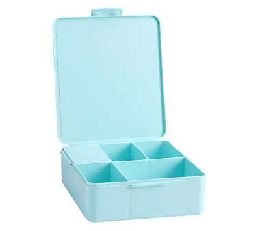 Square All-in-one Recycled Bento Box, Aqua