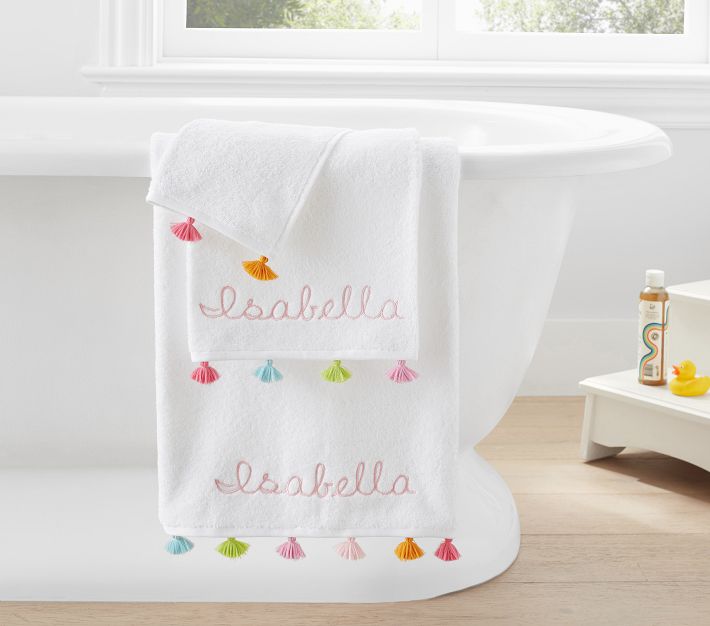 QuickDry Tassel Bath Collection Set Towels, Shower Curtain, Bath Mat