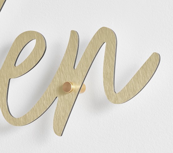 Dibond Lettering Personalized Gold Dibond Name Sign | Pottery Barn Kids