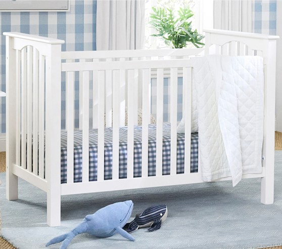 Check Organic Crib Fitted Sheet | Pottery Barn Kids