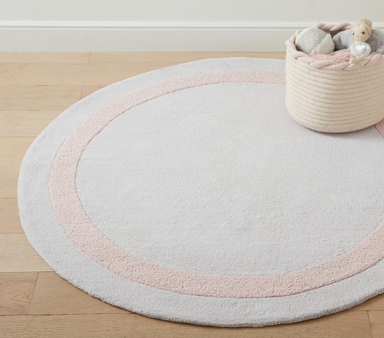 OPEN BOX: Classic Border Round Rug | Pottery Barn Kids