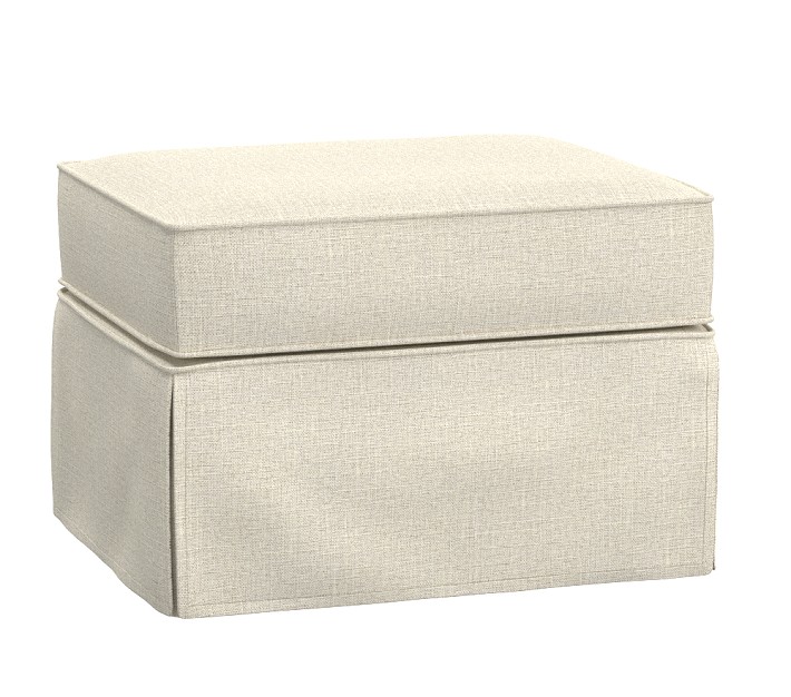 Open Box PK Comfort Ottoman, Slipcover Basketweave Slub Oatmeal