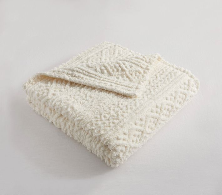 Carved Cable Sherpa Bed Blanket | Pottery Barn Kids