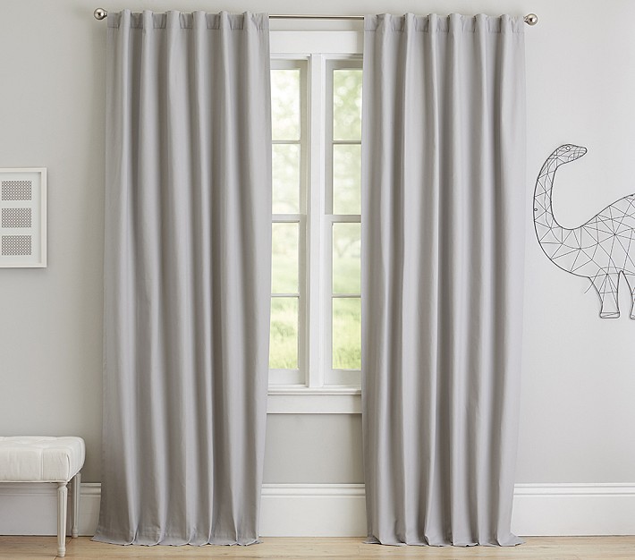 Quincy Cotton Canvas Blackout Curtain Panel, Set of 2 | Pottery Barn Kids