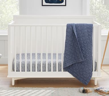 Sateen Chevron Crib Sheets | Pottery Barn Kids