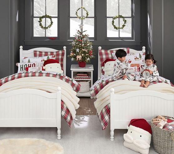 Organic Merry Santa Kids Sheets | Christmas Bedding | Pottery Barn Kids