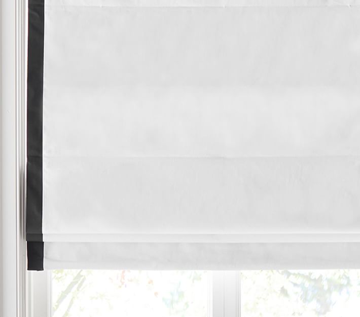 Parker Border Blackout Roman Shade | Pottery Barn Kids