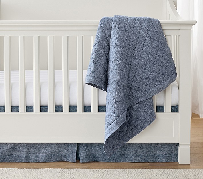 European Linen Baby Quilt Pottery Barn Kids
