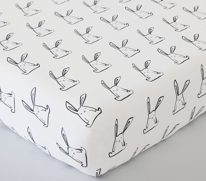 Funny Bunny Organic Crib Fitted Sheet | Pottery Barn Kids