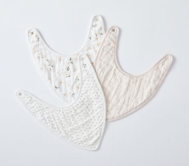 Meredith Muslin Drool Bib Set | Pottery Barn Kids