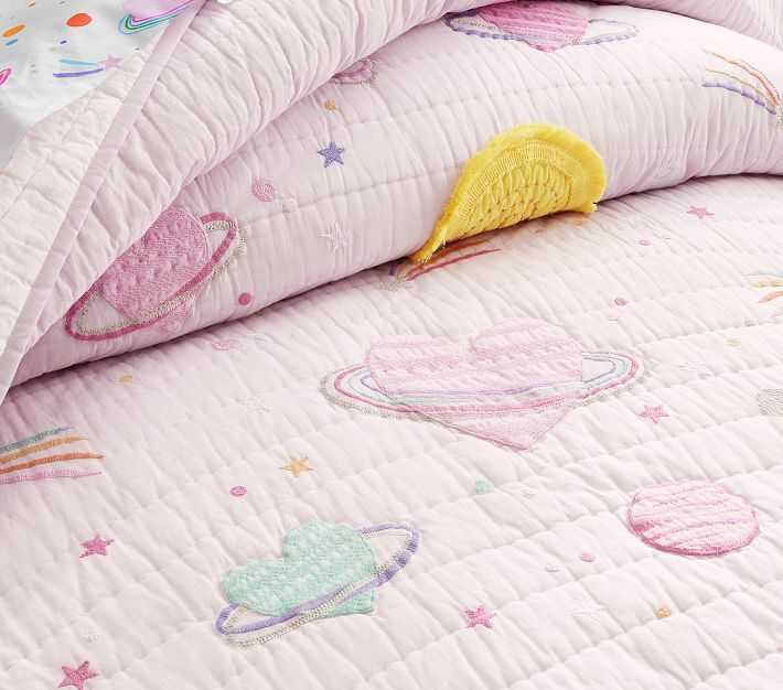 Galaxy Hearts GlowintheDark Quilt & Shams Pottery Barn Kids