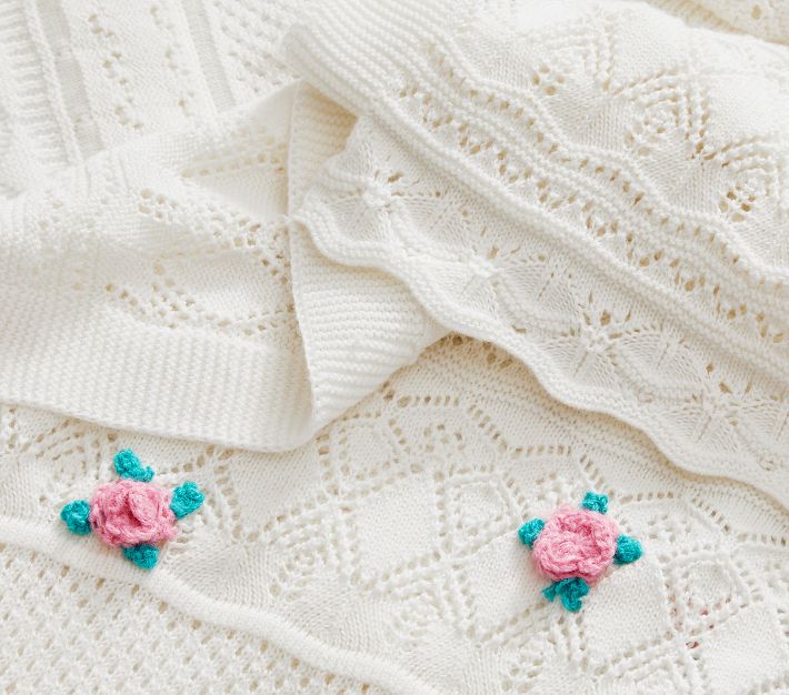 LoveShackFancy Pointelle Sweater Baby Blanket Pottery Barn Kids