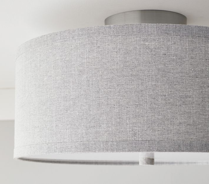 Linen Drum Flush Mount Pottery Barn Kids