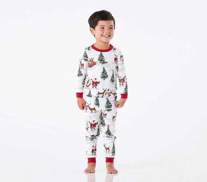 Santa Tight Fit Kids Christmas Pajamas Pottery Barn Kids