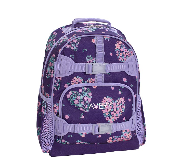 Pottery Barn Kids Rolling Backpack, Mackenzie Navy Pink Multi Hearts