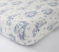 Disney's Winnie the Pooh Organic Toile Crib Fitted Sheet