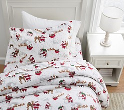 Flannel Heritage Santa Organic Duvet Cover & Shams