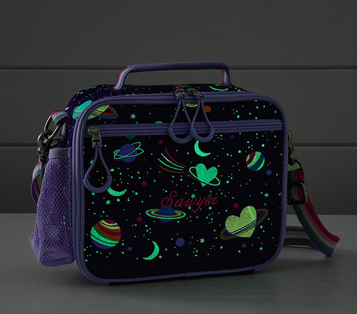 Mackenzie Rainbow Heart Galaxy Glow-in-the-Dark Adaptive Lunch Box