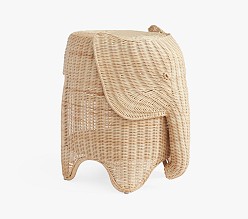 Rattan Elephant Side Table