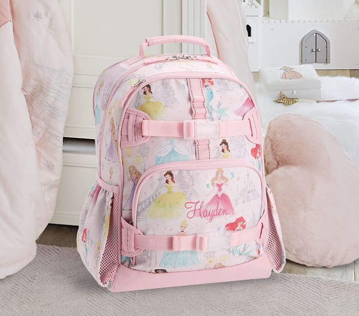 Disney Princess Backpack with Lunch Box for Girls Kids - 16 Princess Backpack, Disney Princess Lunch Box, Water Pouch, Stickers, More | Disney