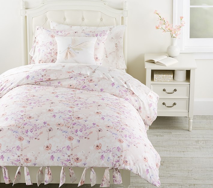 Monique Lhuillier Organic Fairy Floral Sateen Kids' Duvet Cover & Shams