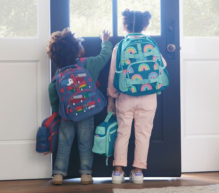 Mackenzie Turquoise Rainbows Chenille Backpacks