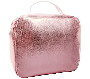 Colby Pink Metallic Sherpa Cold Pack Lunch Box | Pottery Barn Kids