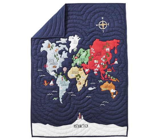 World Map Toddler Bedding | Pottery Barn Kids