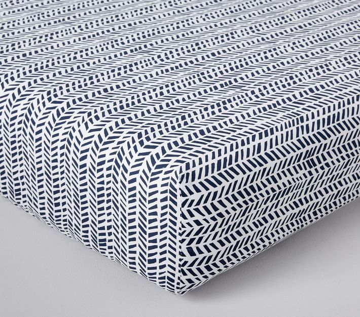 Sateen Chevron Crib Sheets | Pottery Barn Kids