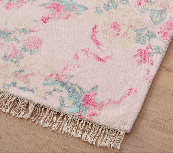 LoveShackFancy Cabbage Rose WoolBlend Rug Pottery Barn Kids