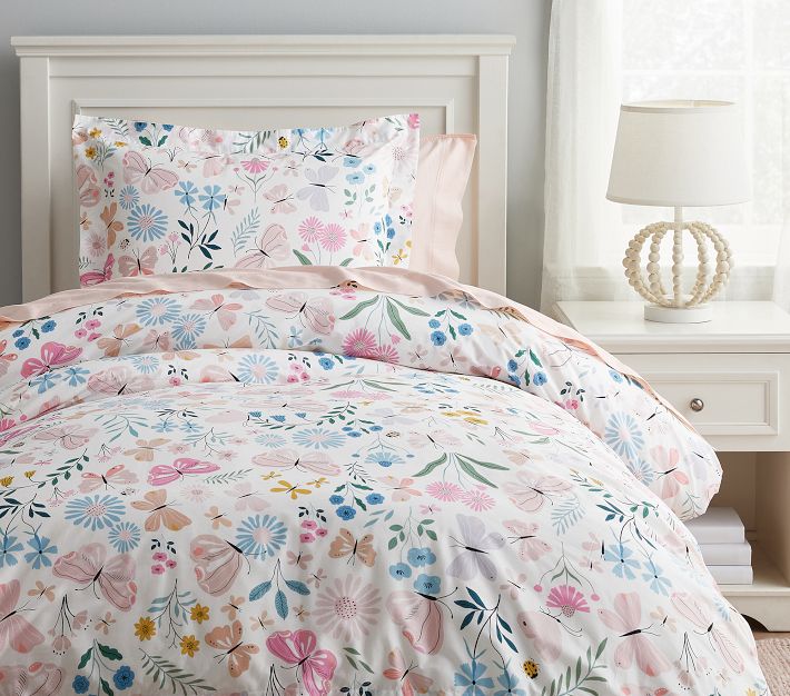 Wildflower Butterfly Organic Duvet Cover & Shams | Pottery Barn Kids